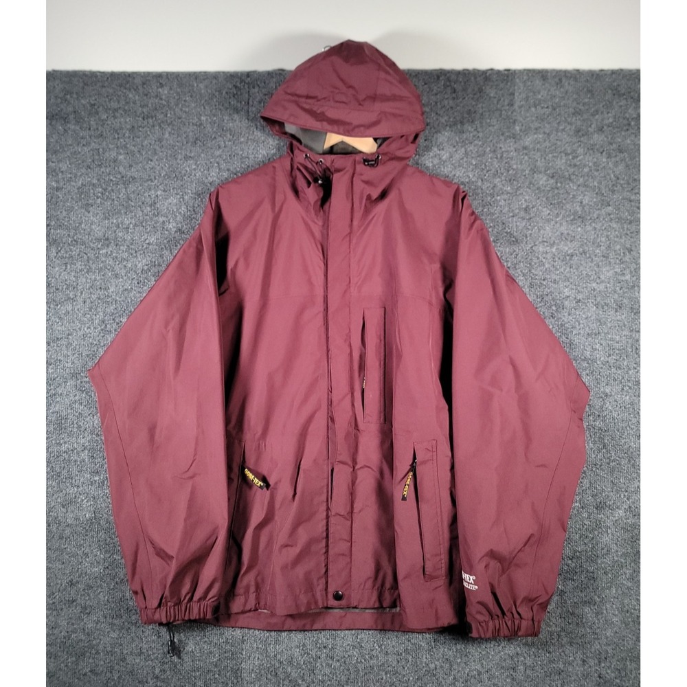 Bass Pro Shops Gore-Tex Paclite Waterproof Hooded Fishing Jacket Large Burgundy